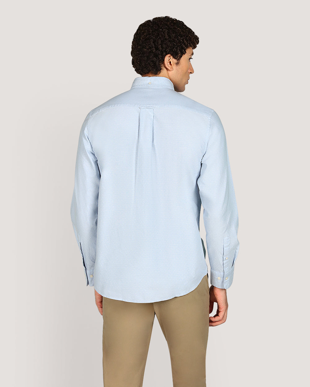 Regular Oxford Dobby Dot Shirt For Men