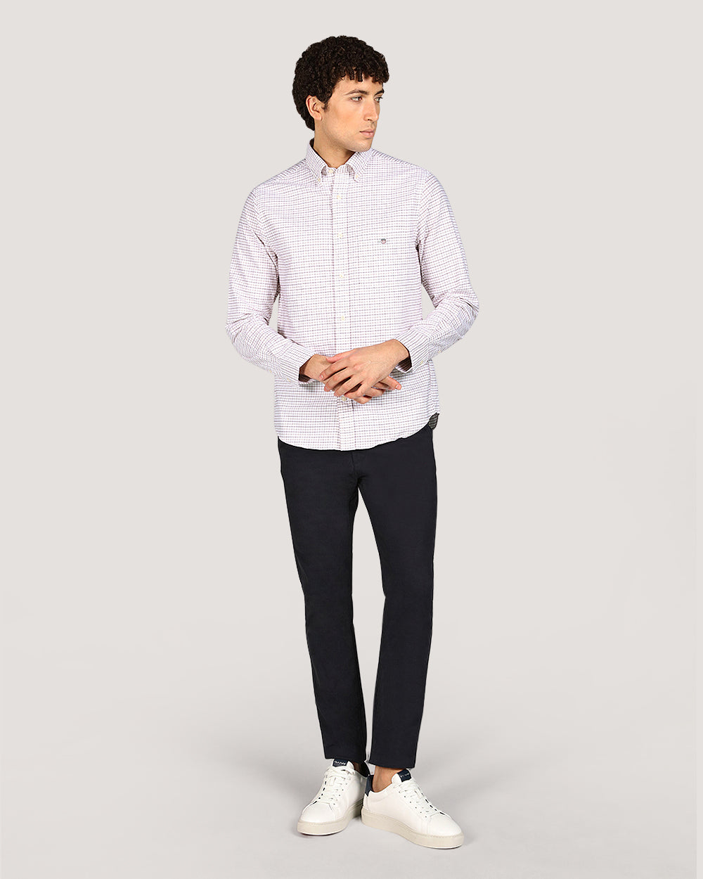 Regular Classic Oxford Check Shirt For Men