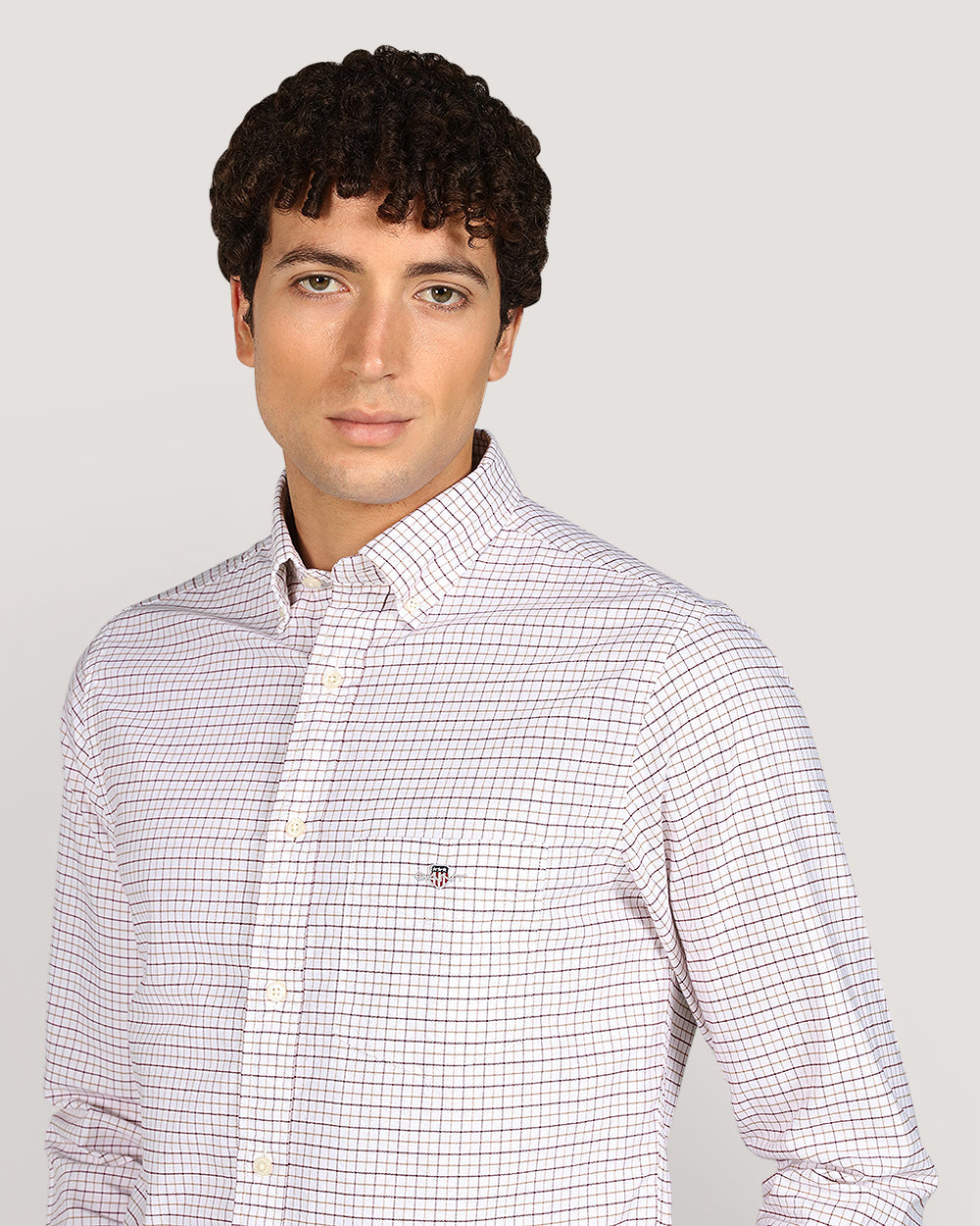 Regular Classic Oxford Check Shirt For Men