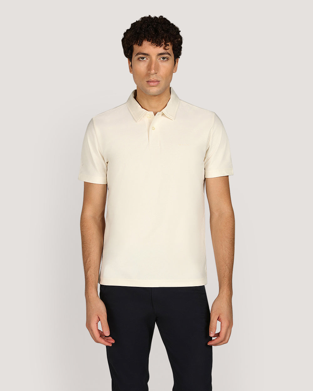 Gant Twill Texture Short Sleeve Polo Shirt For Men
