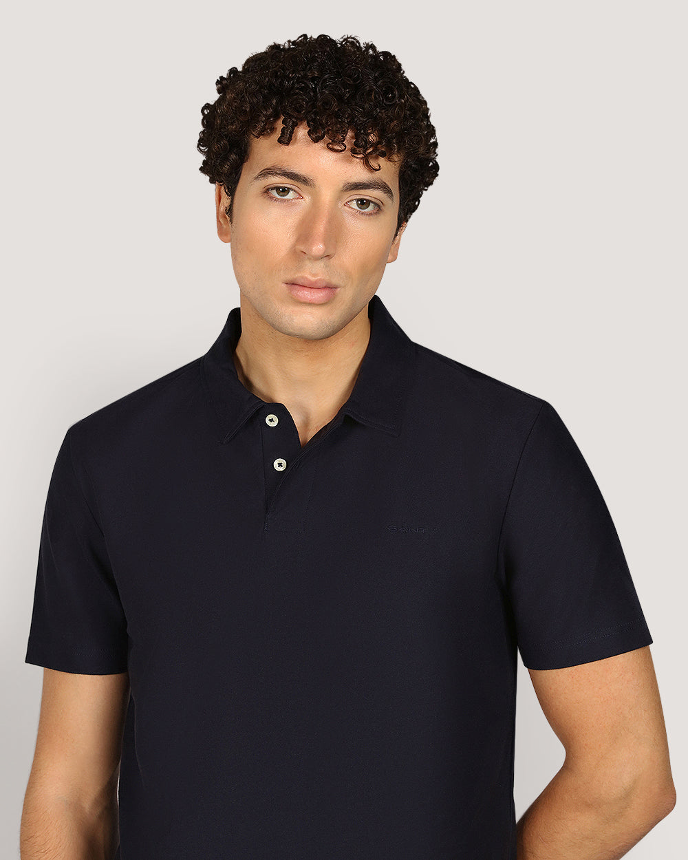 Gant Twill Texture Short Sleeve Polo Shirt For Men