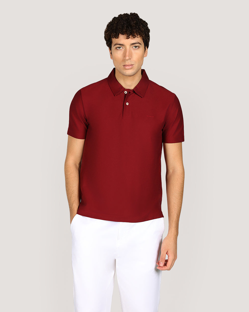 Twill Texture Short Sleeve Polo Shirt For Men