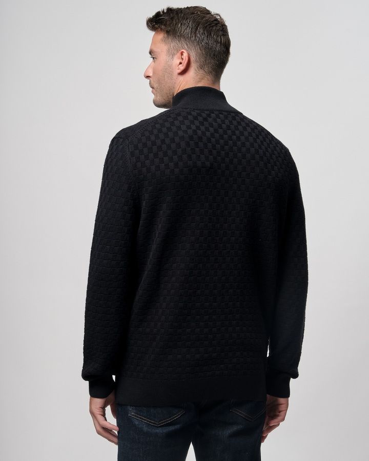 Ant Micro Texture Full-Zip  Sweater