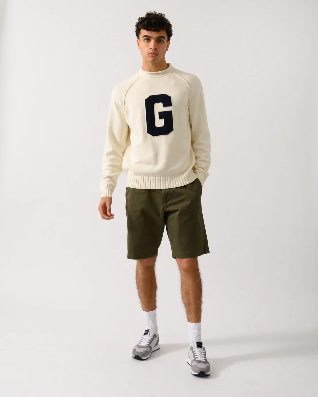 Intarsia G Crew Neck Sweater