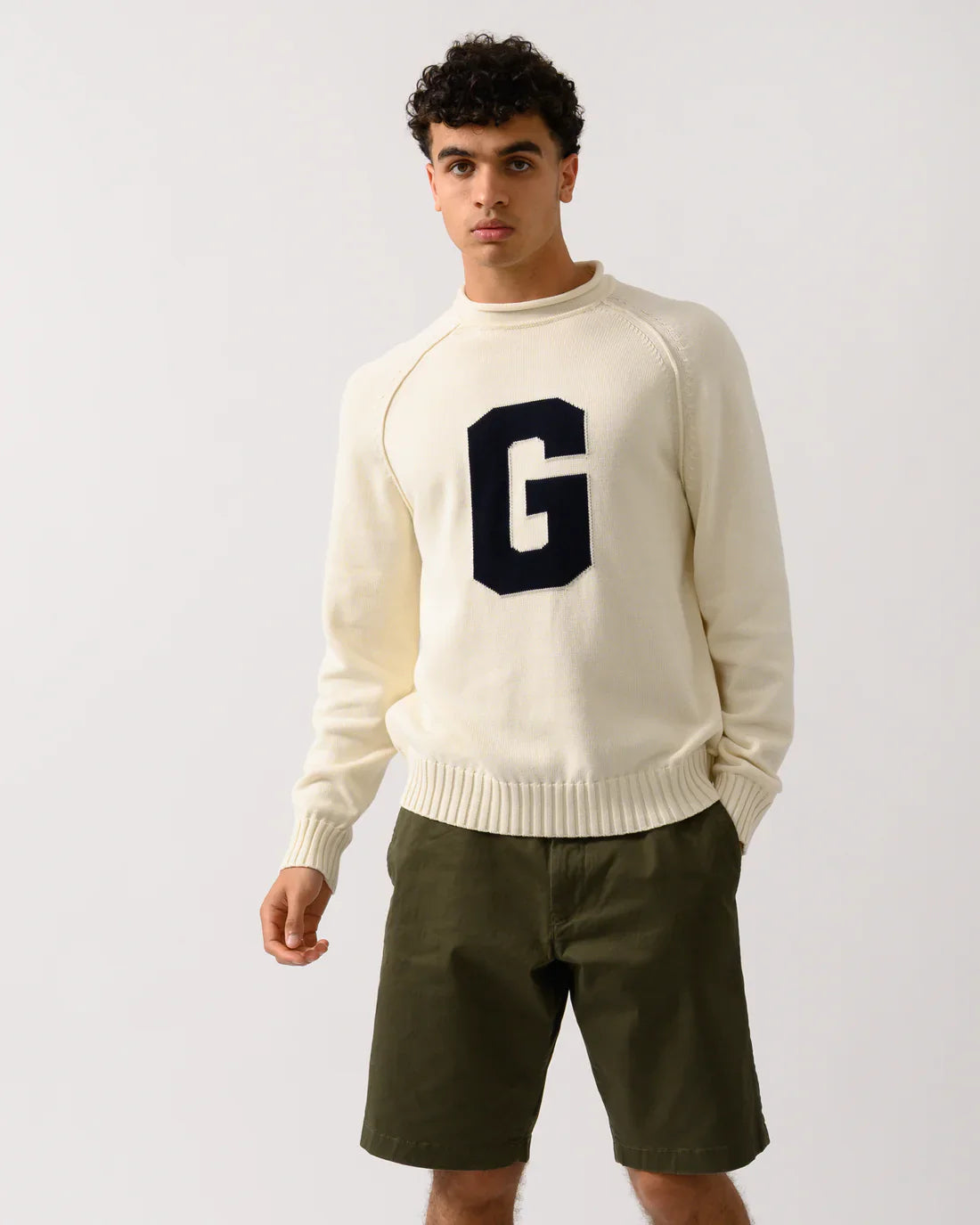 Intarsia G Crew Neck Sweater