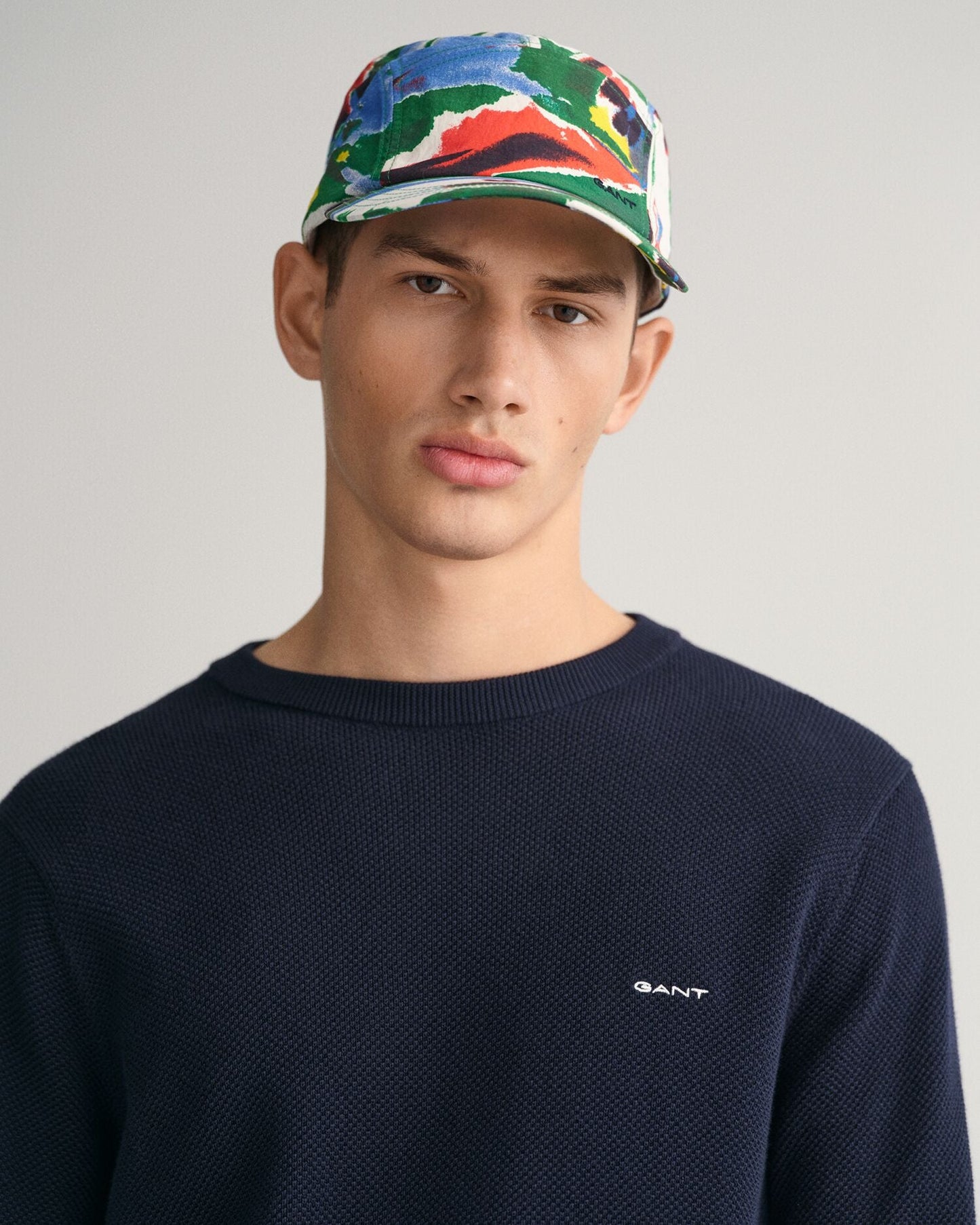 Cotton Piqué Crew Neck Sweater