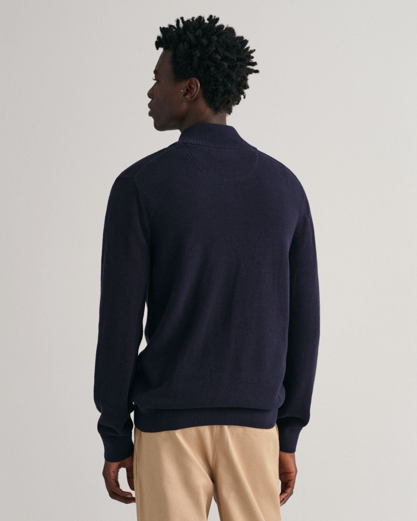 Cotton Piqué Zip Cardigan