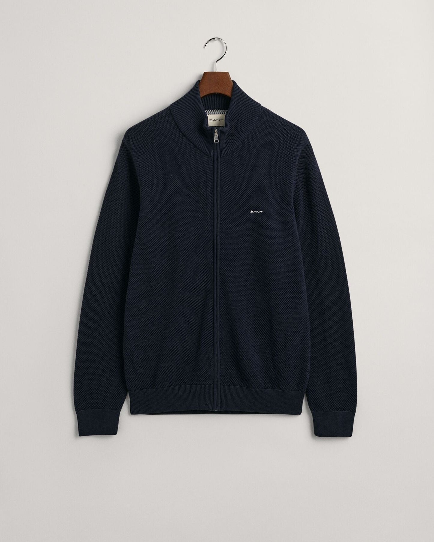 Cotton Piqué Zip Cardigan