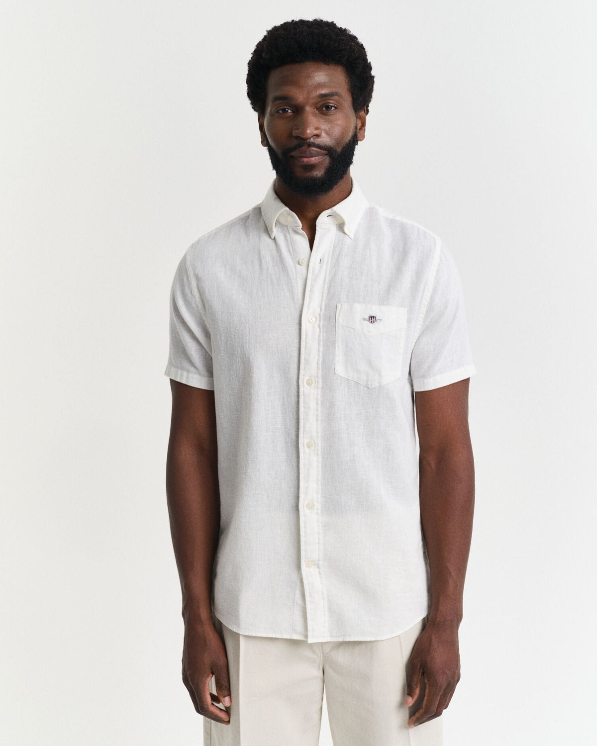 Linen Blend Short Sleeve Shirt