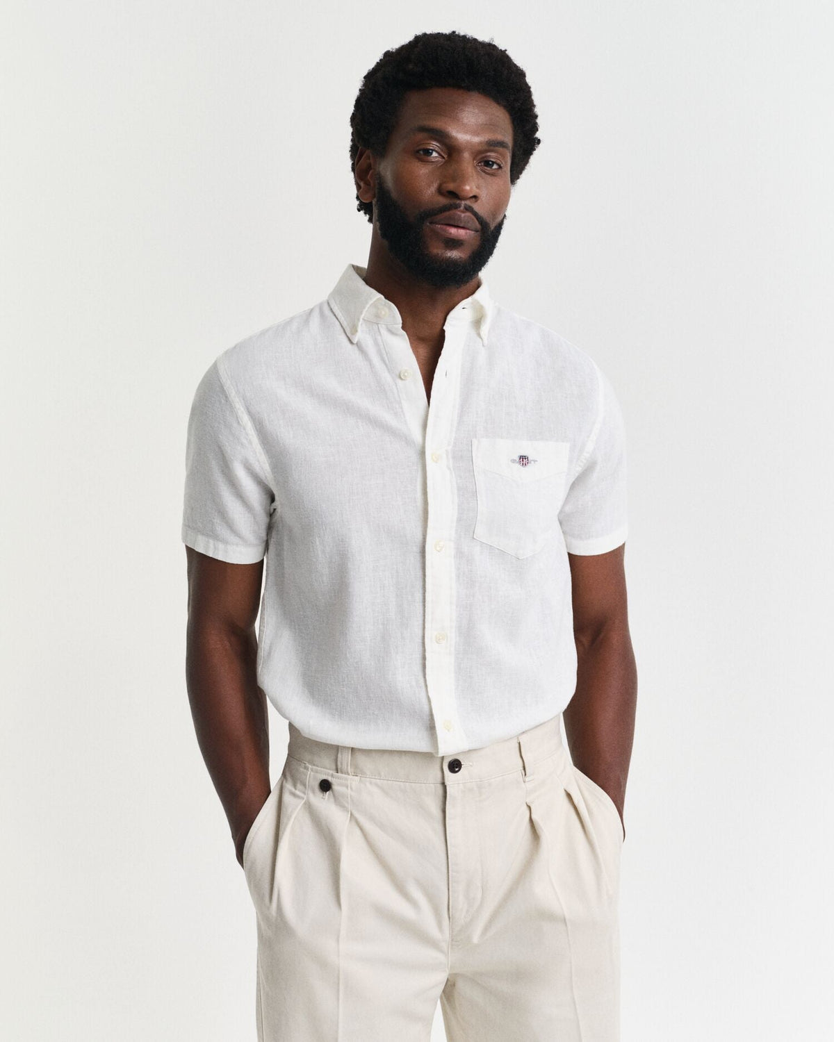 Linen Blend Short Sleeve Shirt
