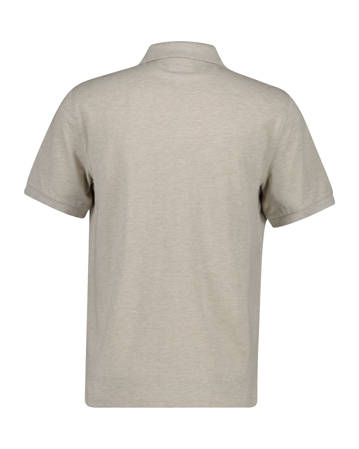 GANT Classic Regular Polo Shirt – Oat Melange – flat lay, back view