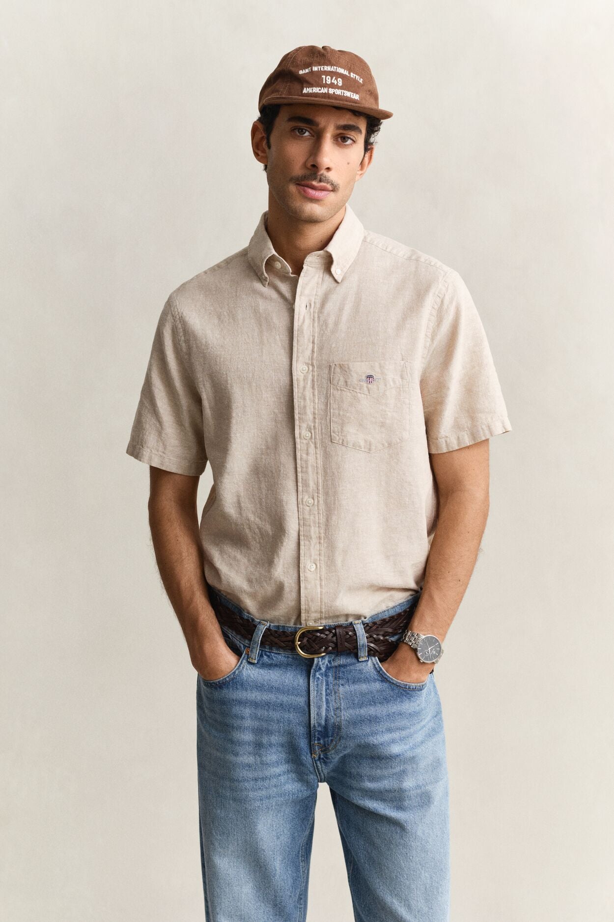 Regular Cotton Linen Ss Shirt