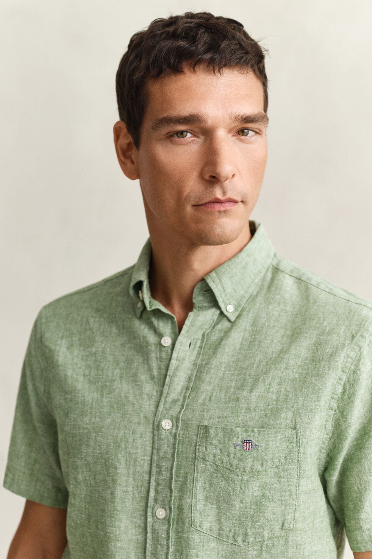 Linen Blend Short Sleeve Shirt