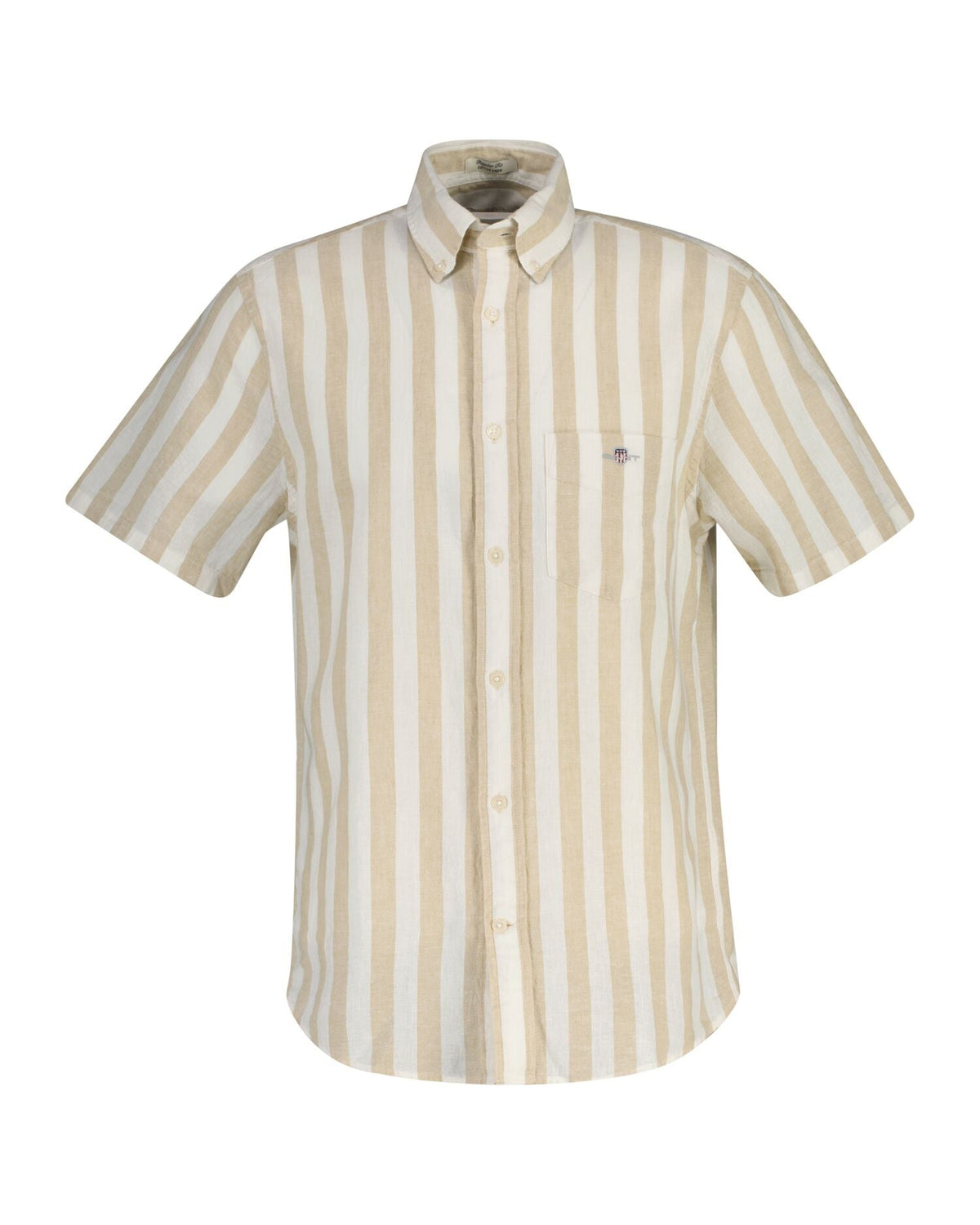 Striped Linen Blend Short Sleeve Shirt