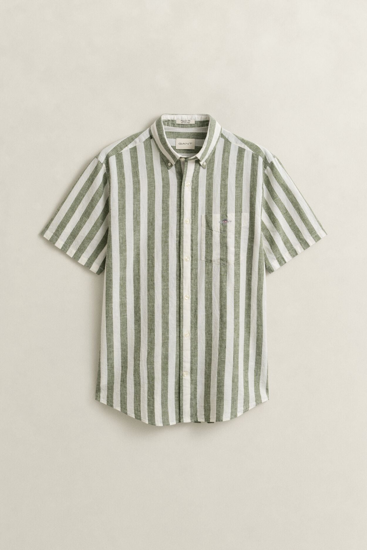 Regular Cotton Linen Stripe SS Shirt