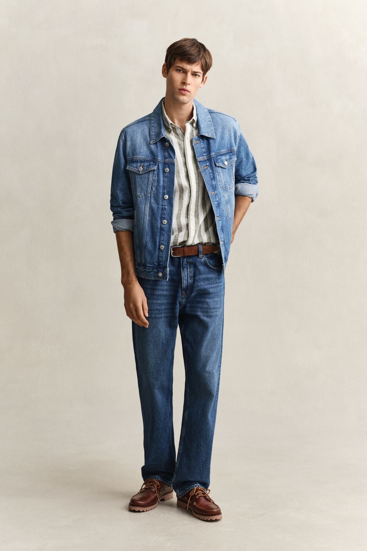 Regular Cotton Linen Stripe SS Shirt