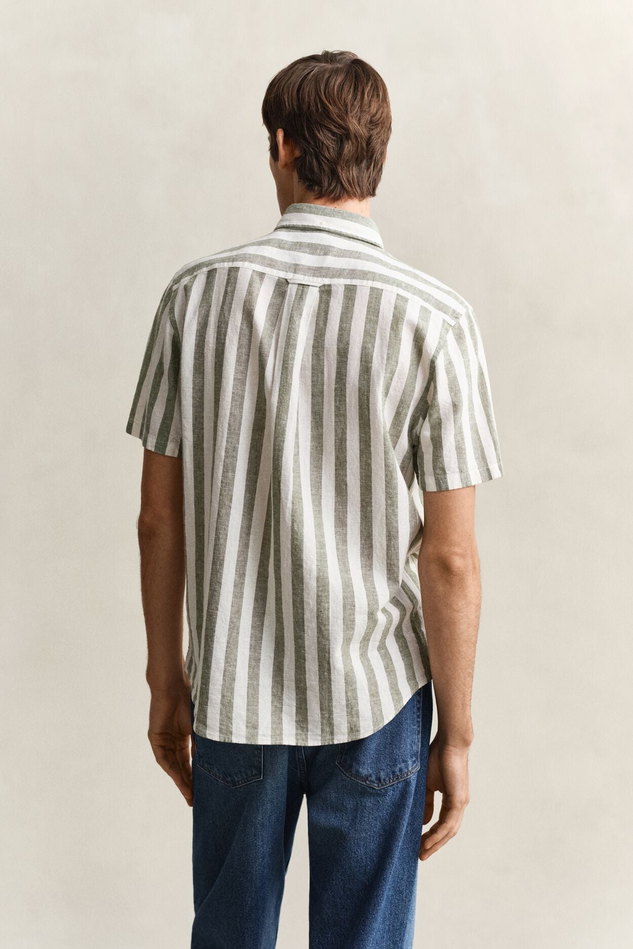 Regular Cotton Linen Stripe SS Shirt