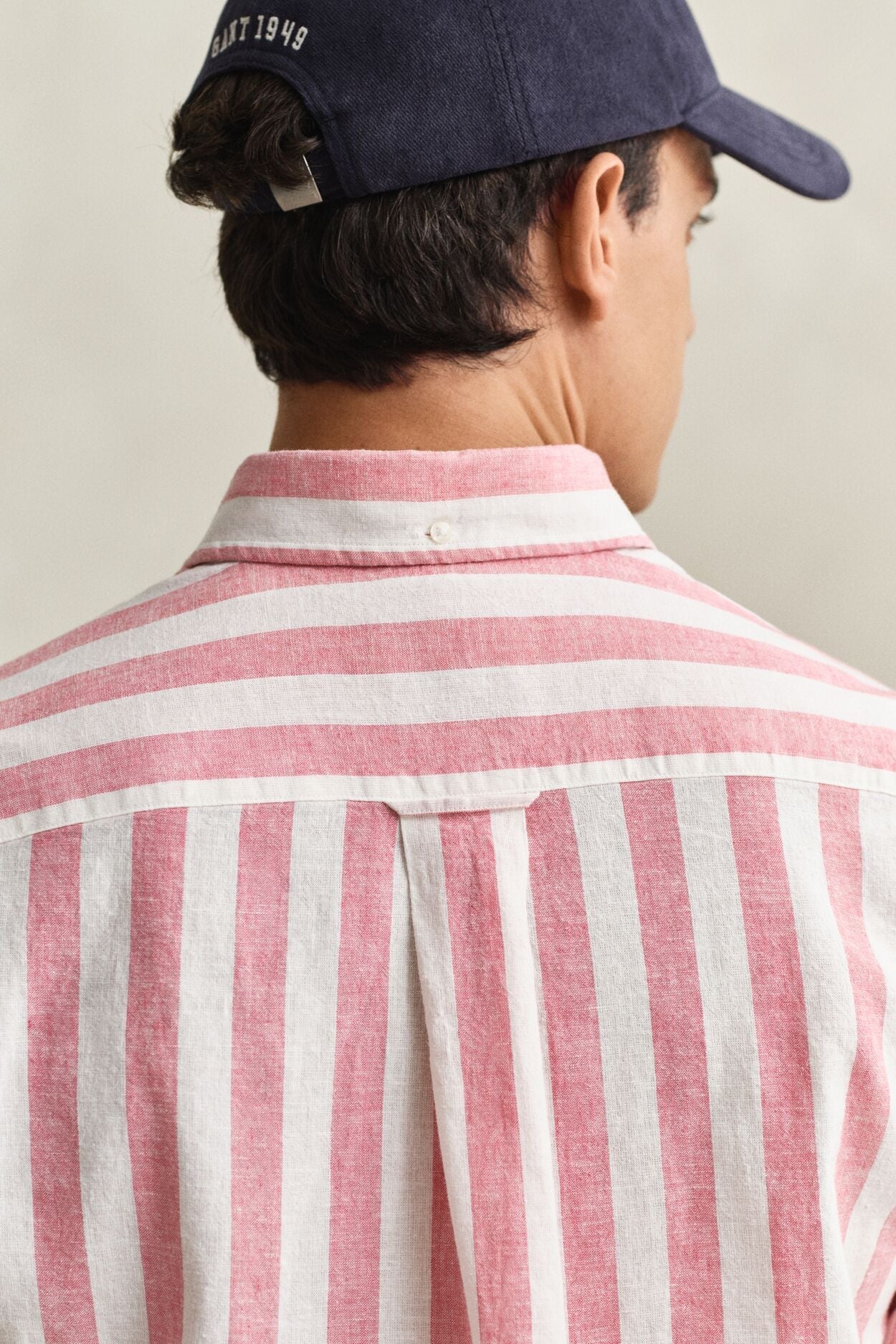 Regular Cotton Linen Stripe Ss Shirt