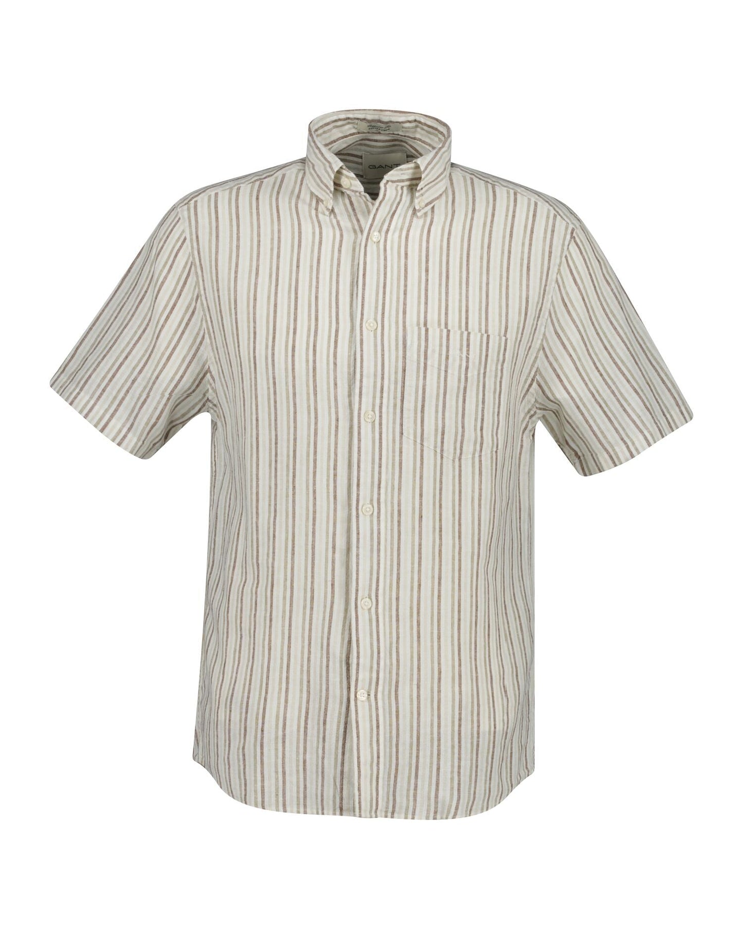 Regular Cotton Linen Stripe Ss Shirt