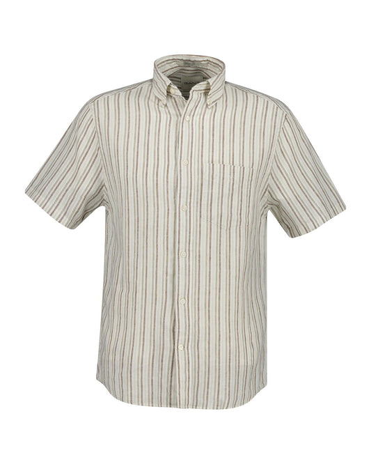 Regular Cotton Linen Stripe SS Shirt