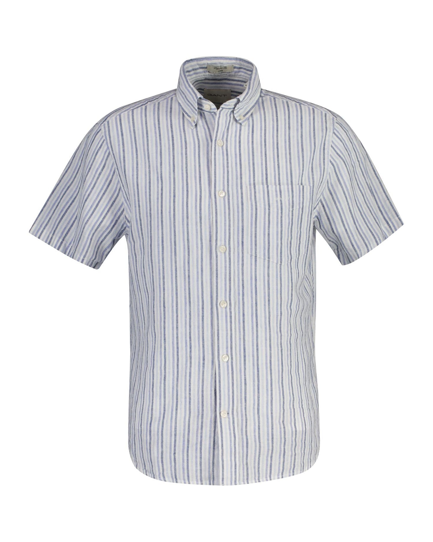 Regular Cotton Linen Stripe Ss Shirt