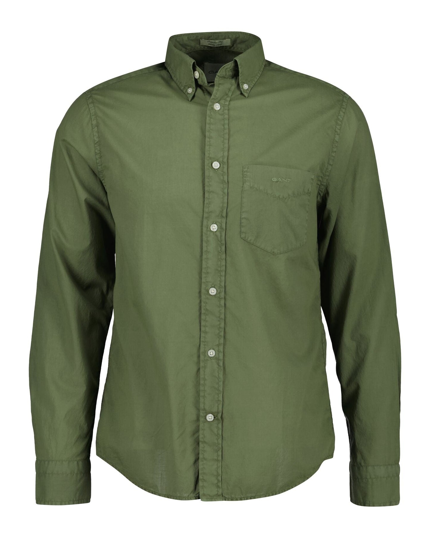 Regular Fit Garment-Dyed Cotton Voile Shirt
