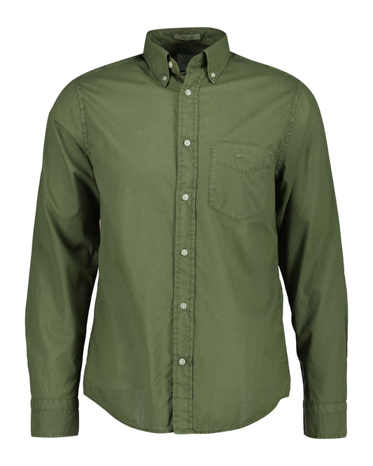 Regular Fit Garment-Dyed Cotton Voile Shirt