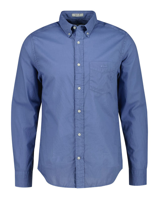 Regular Fit Garment-Dyed Cotton Voile Shirt