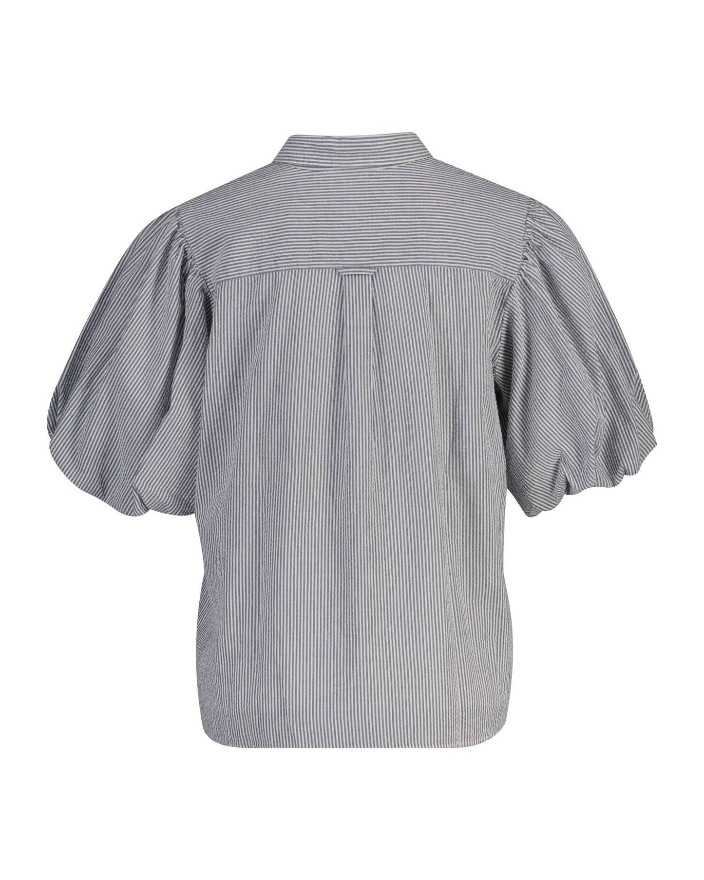 Seersucker Puff Sleeve  Blouse