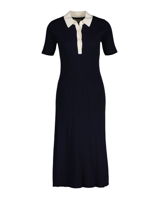 Rib Knit Polo Dress