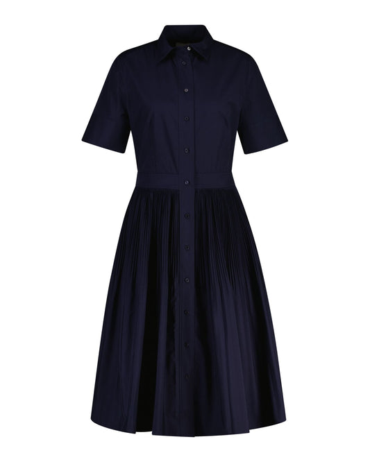 Pleated Cotton Shirt Dress