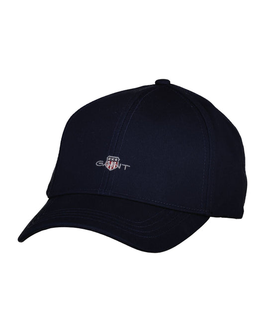 GANT High Shield Cotton Twill Cap – Marine – flat lay, front view