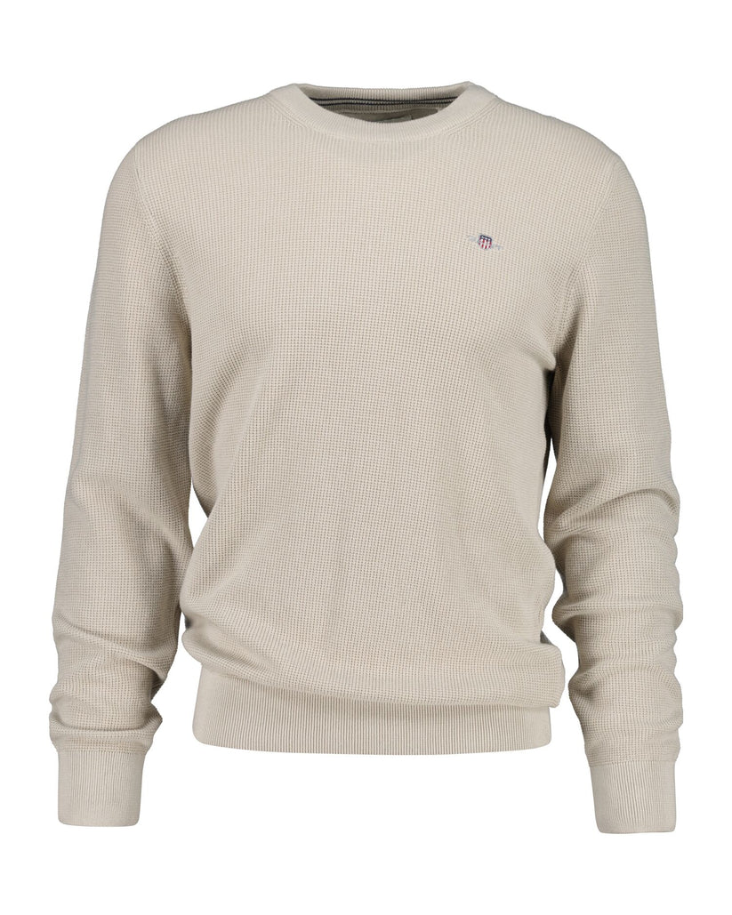 Micro Textured Cotton Crew Neck