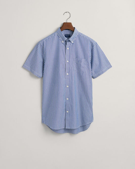 Regular Fit Striped Short Sleeve Broadcloth Shirt College Blue / S