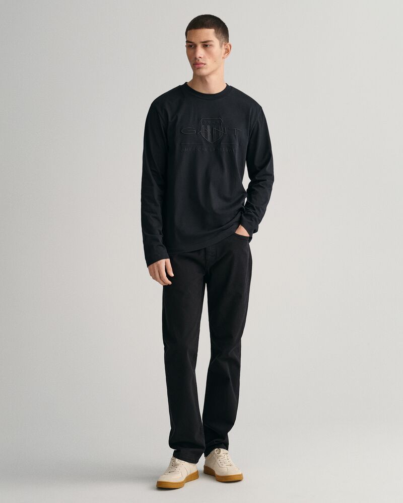 Tonal Shield Long Sleeve T-Shirt Black / S