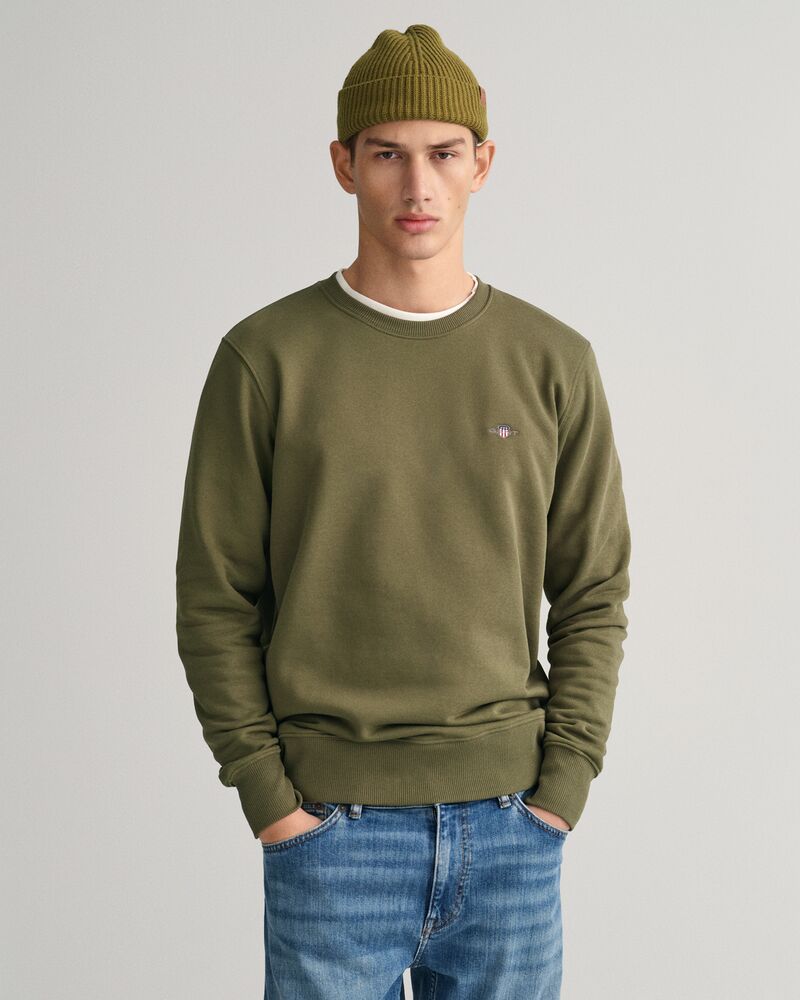 Regular Fit Shield C-Neck Sweat Juniper Green / M