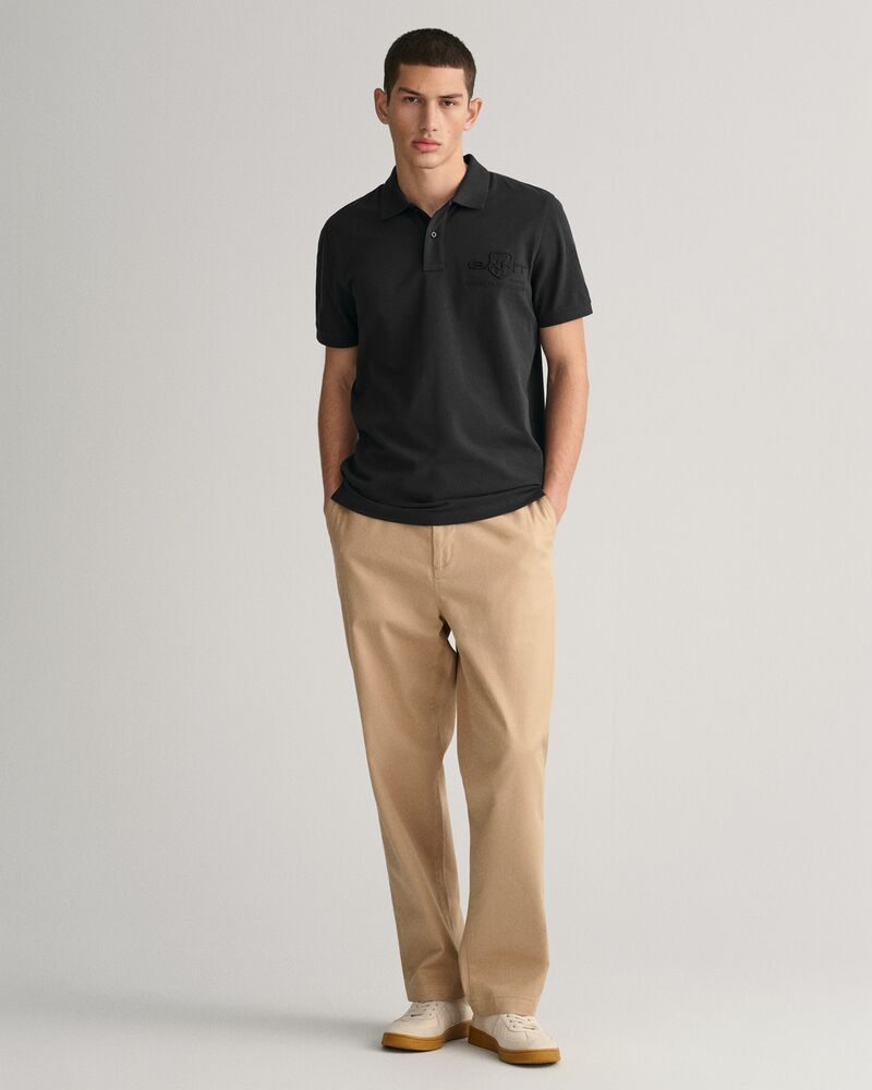 Tonal Shield Polo Shirt Black / S