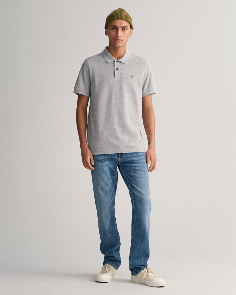 Regular Fit Shield Piqué Polo Shirt Grey Melange / S