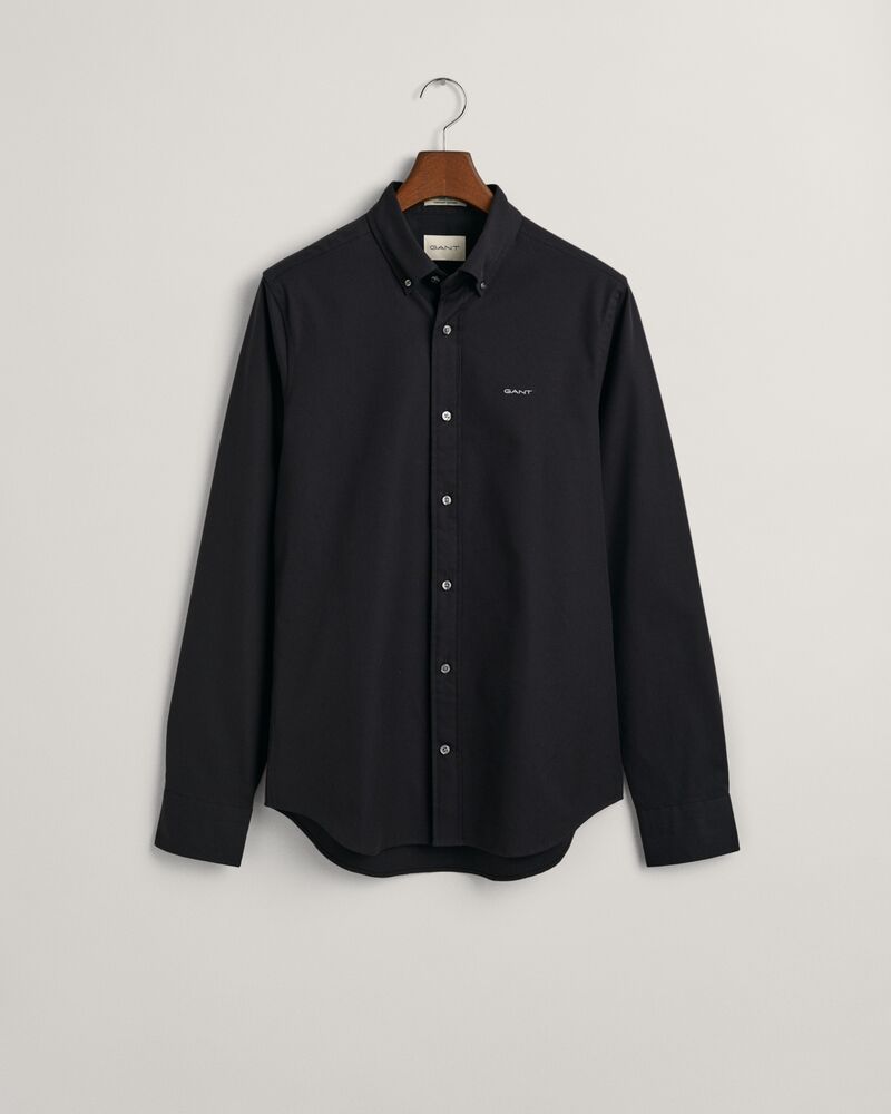 Slim Fit Pinpoint Oxford Shirt Black / S