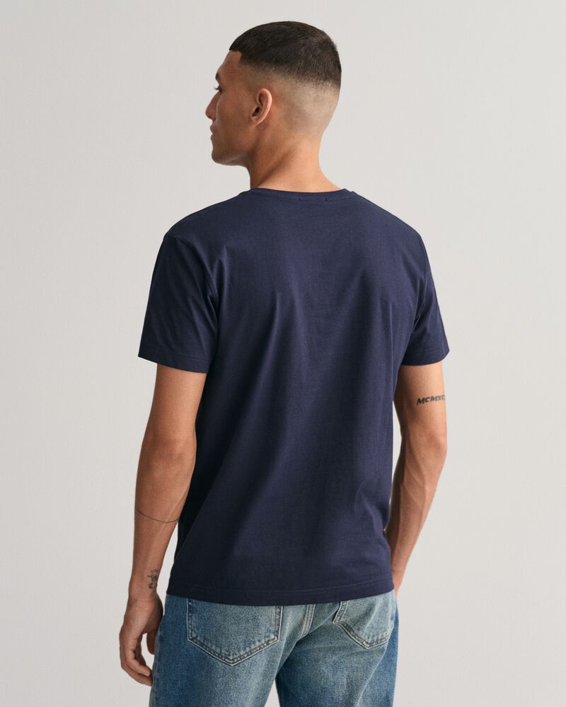 Slim Fit Shield V-Neck T-Shirt Evening Blue / S