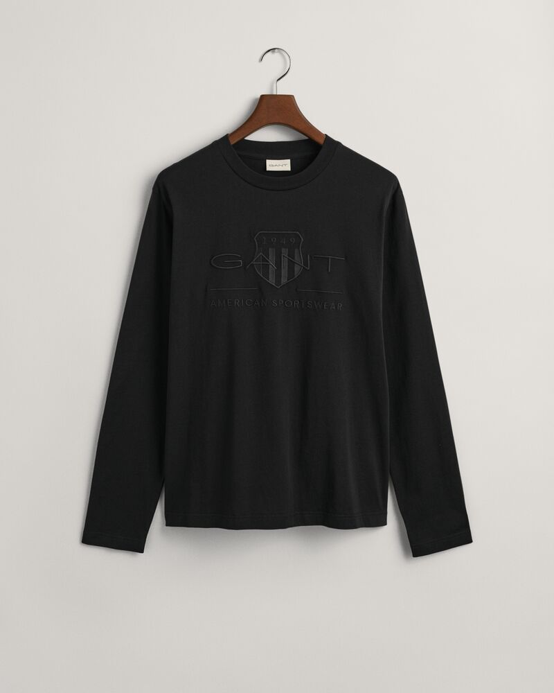 Tonal Shield Long Sleeve T-Shirt Black / S