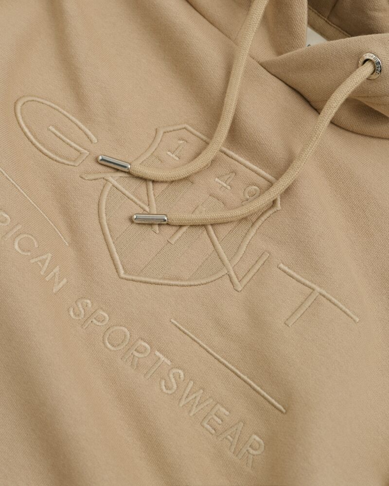 Tonal Shield Hoodie Concrete Beige / S