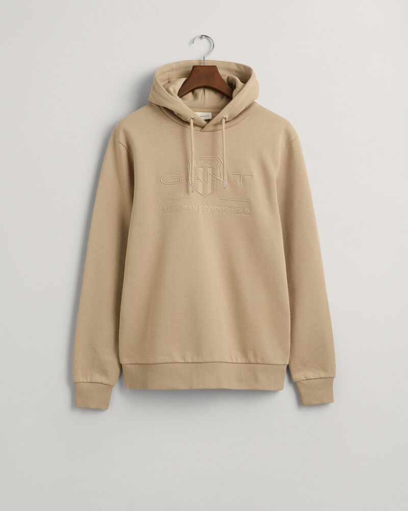 Tonal Shield Hoodie Concrete Beige / S