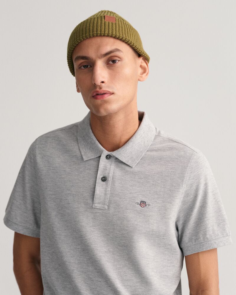 Regular Fit Shield Piqué Polo Shirt Grey Melange / S