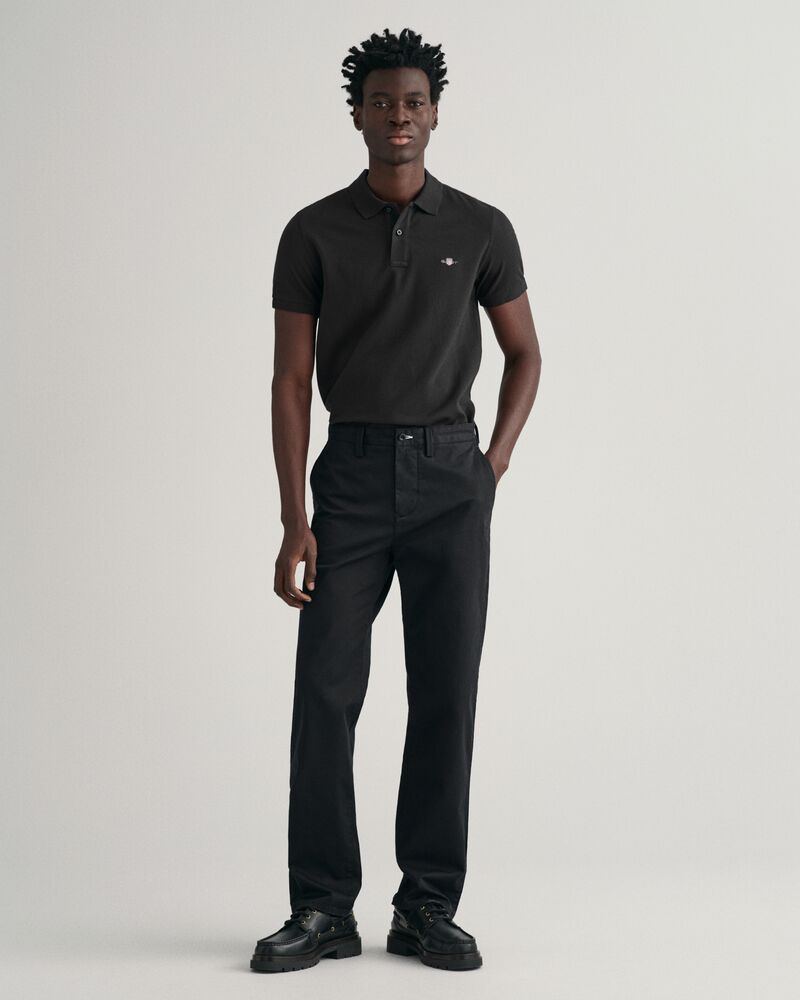 Slim Fit Shield PiquÃ© Polo Shirt Black / S