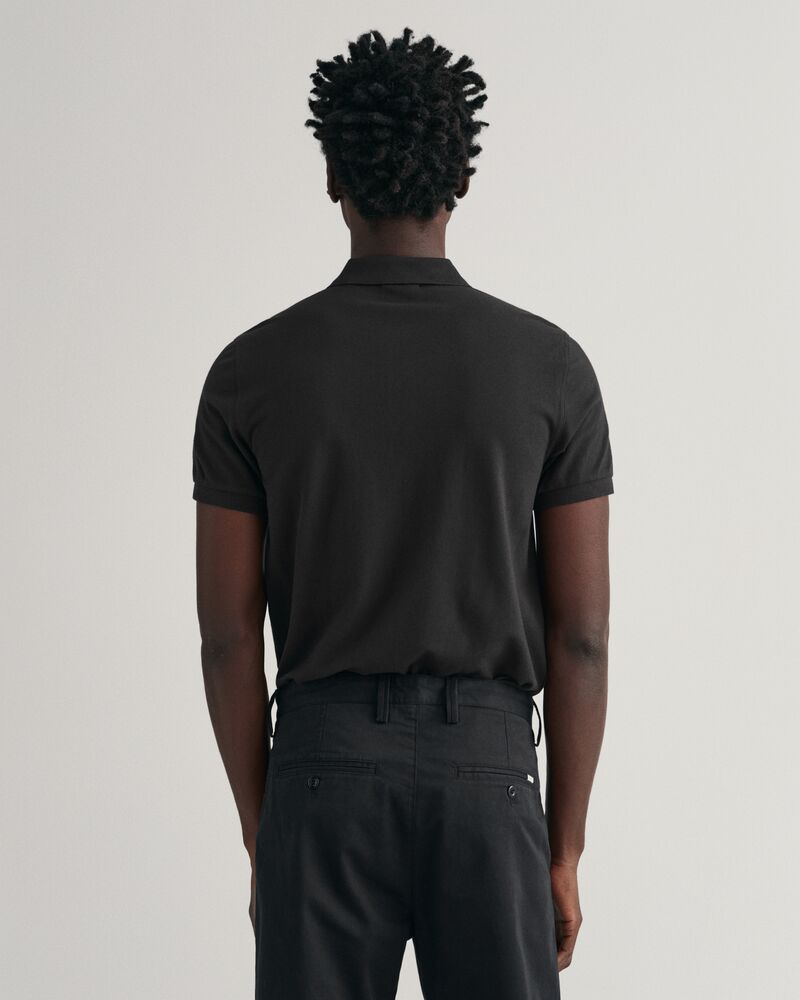 Slim Fit Shield PiquÃ© Polo Shirt Black / S