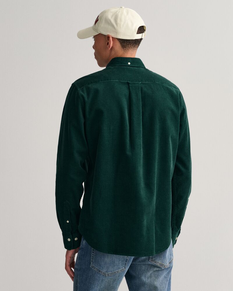 Regular Fit Corduroy Shirt Tartan Green / S