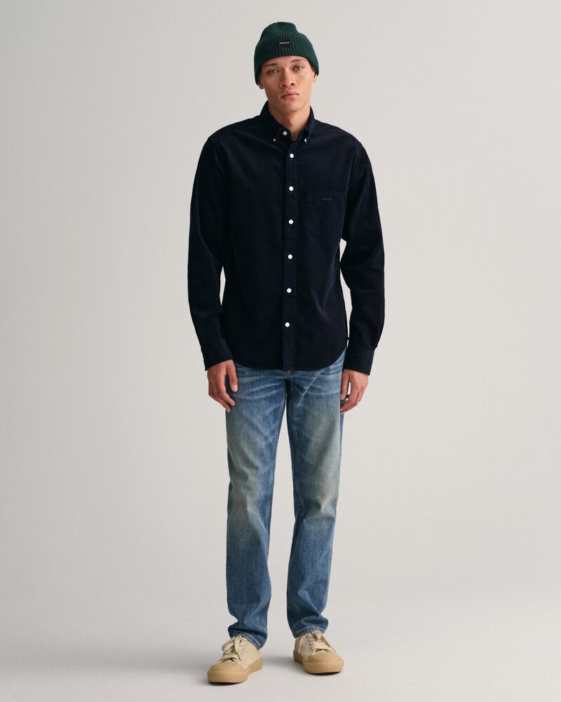 Regular Fit Corduroy Shirt Evening Blue / S