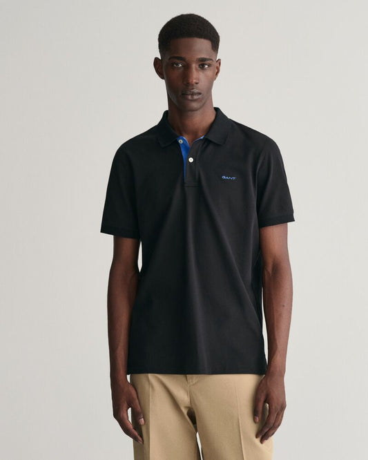 Contrast Piqué Polo Shirt Black / S