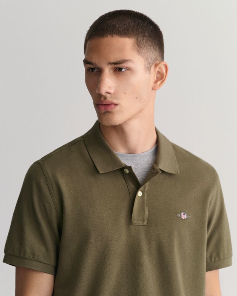 Regular Fit Shield Piqué Polo Shirt Juniper Green / S